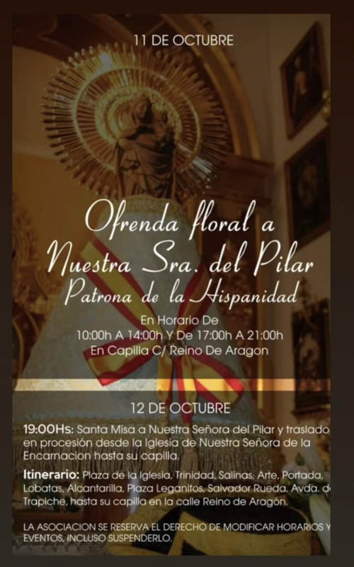 Misa y día del Pilar en Marbella